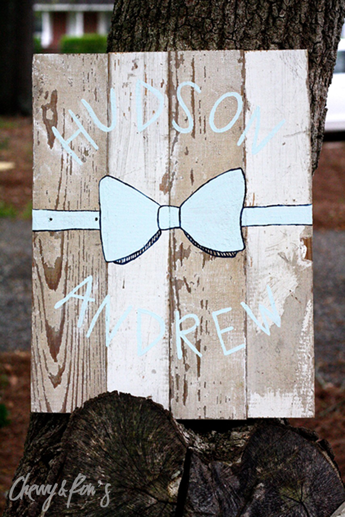 Personalized, Bow-Tie Signs by Chevvy & Ron's